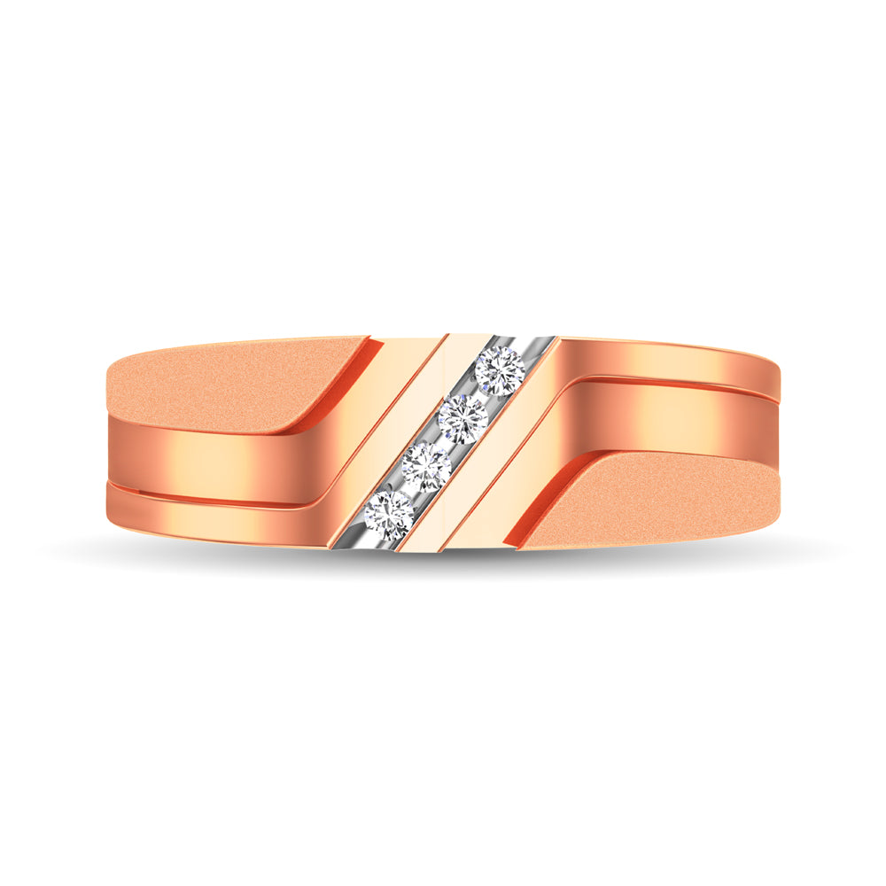 10K Rose Gold 1/10 Ct.Tw. Diamond Mens Band