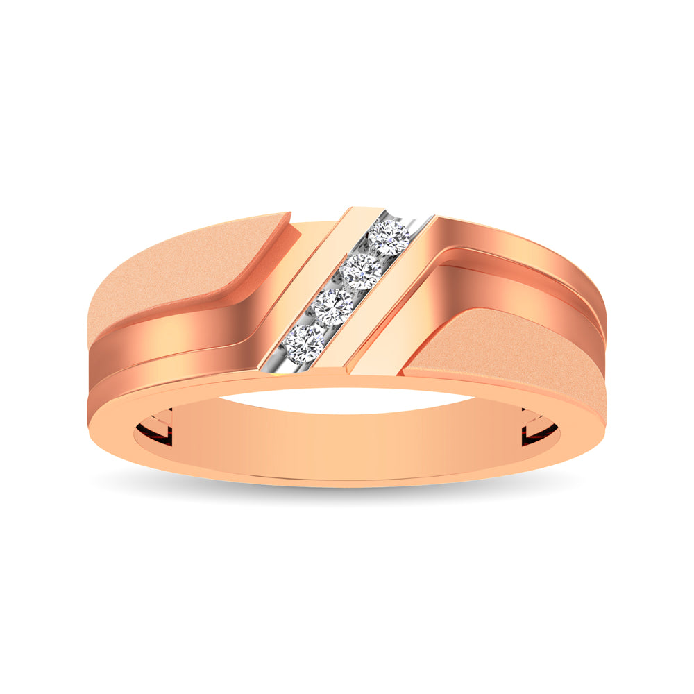 10K Rose Gold 1/10 Ct.Tw. Diamond Mens Band