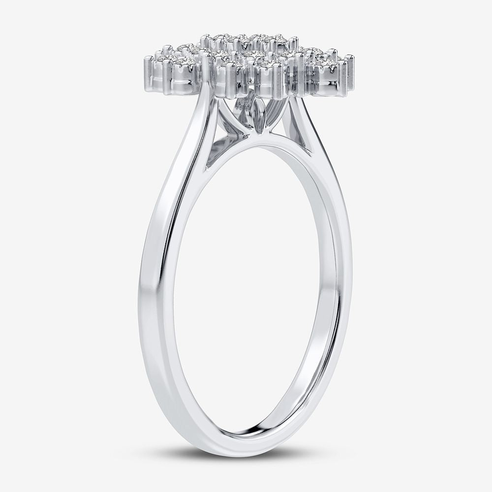 10K White Gold Beautiful 0.10Ct Diamond Ring