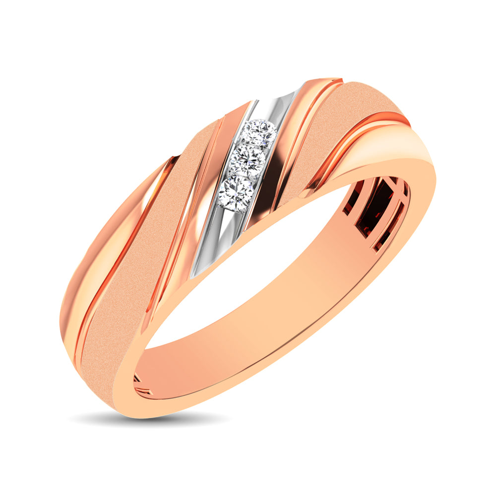 Men&apos;s 1/10 Ctw. Diamond Slant Ring in 10K Rose Gold