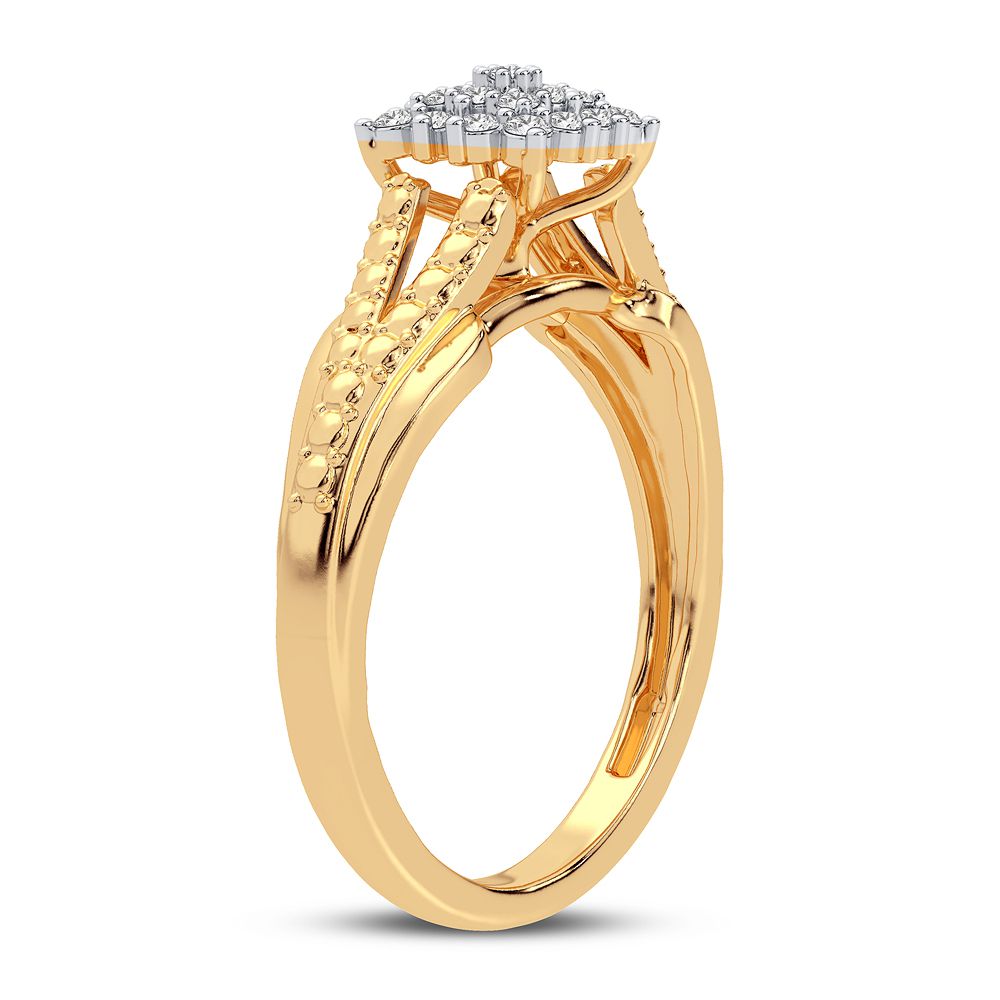 10K Yellow Gold Magnifcnet 0.20Ct Diamond Ring