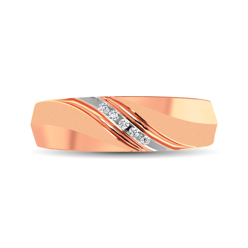 Men&apos;s 1/20 Ctw. Diamond Wedding Band in 10K Rose Gold