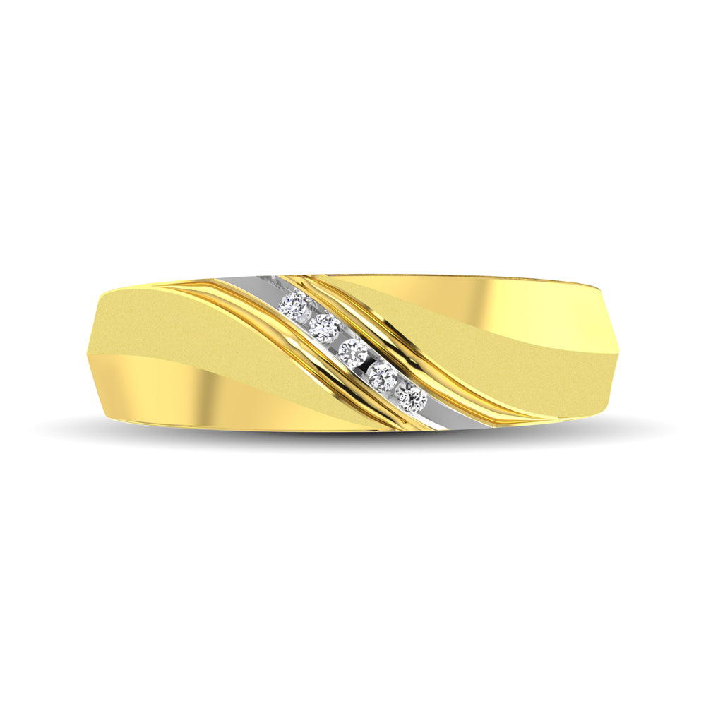 Men&apos;s 1/20 Ctw. Diamond Slant Ring in 10K Yellow Gold