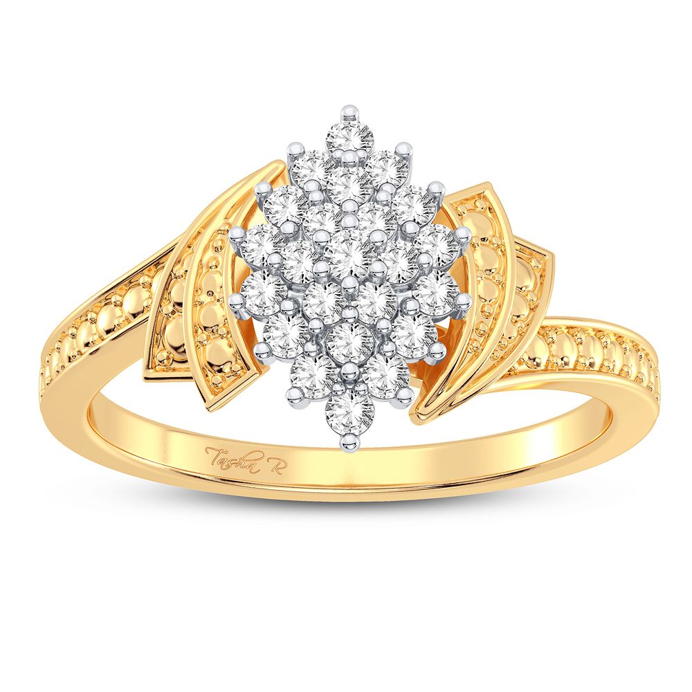 10K Yellow Gold Dazzling 0.20Ct Diamond Ring