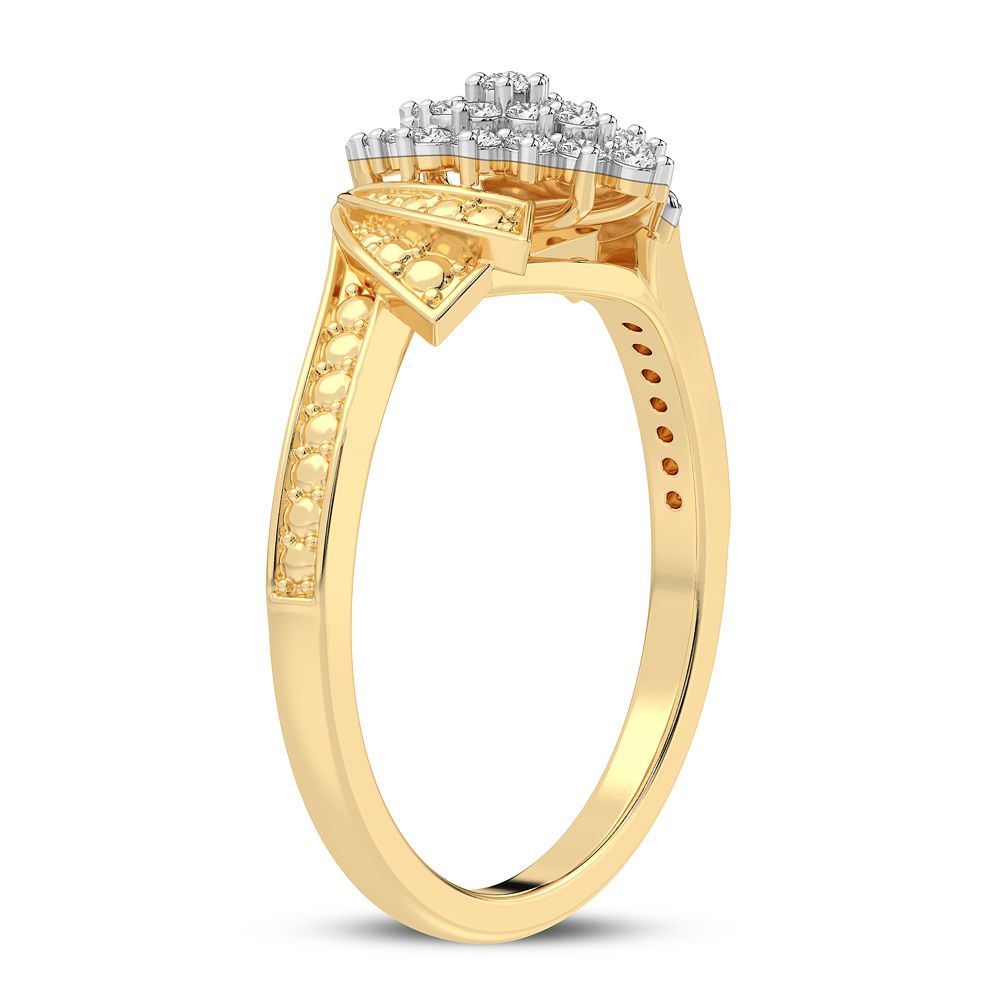 10K Yellow Gold Dazzling 0.20Ct Diamond Ring