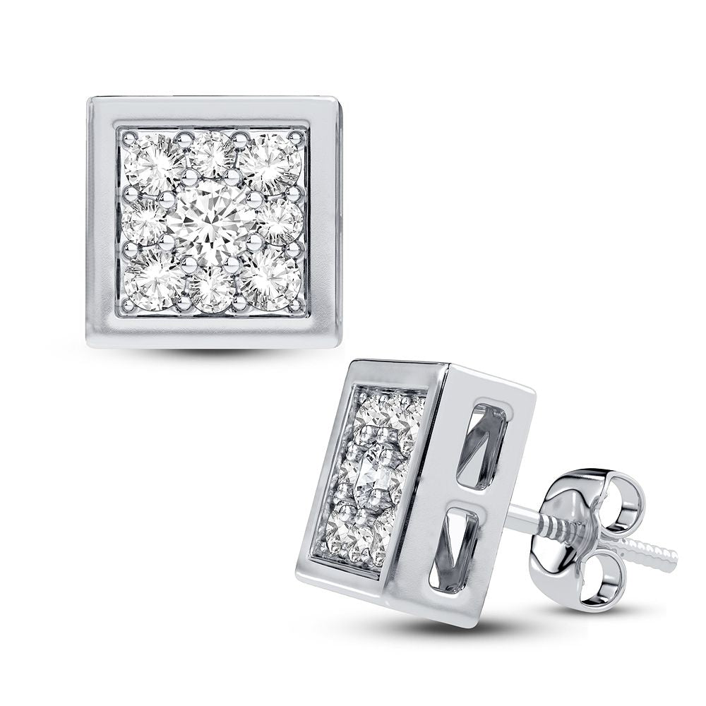 14K White Gold Exquisite 0.33Ct Diamond Earring