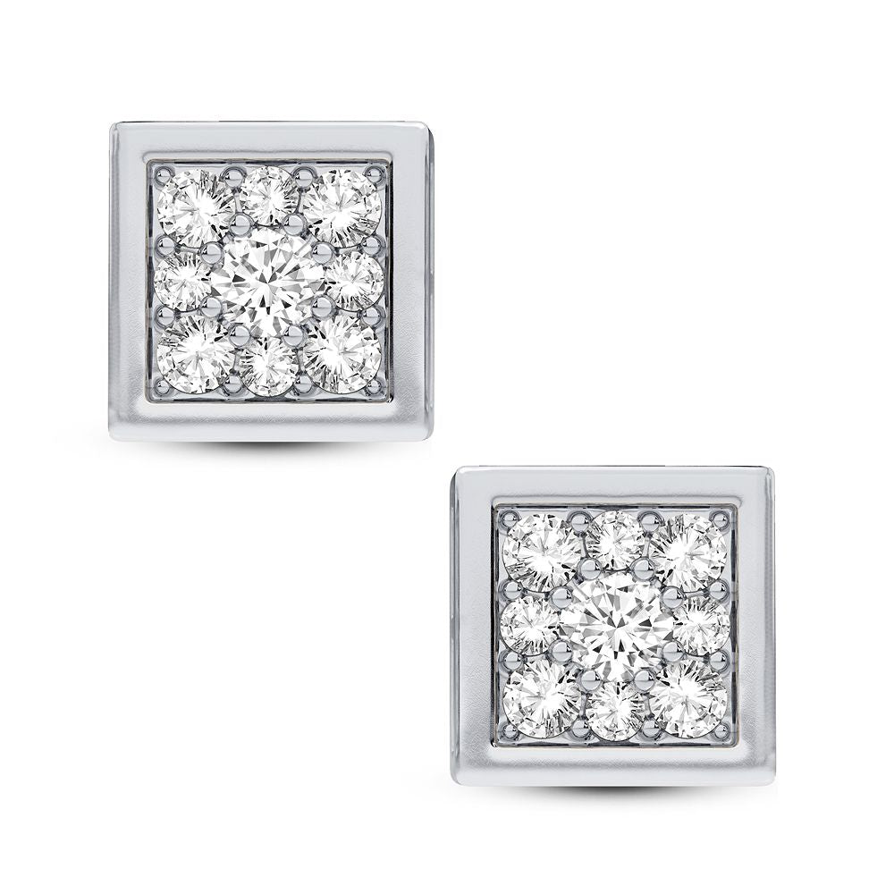 14K White Gold Exquisite 0.33Ct Diamond Earring