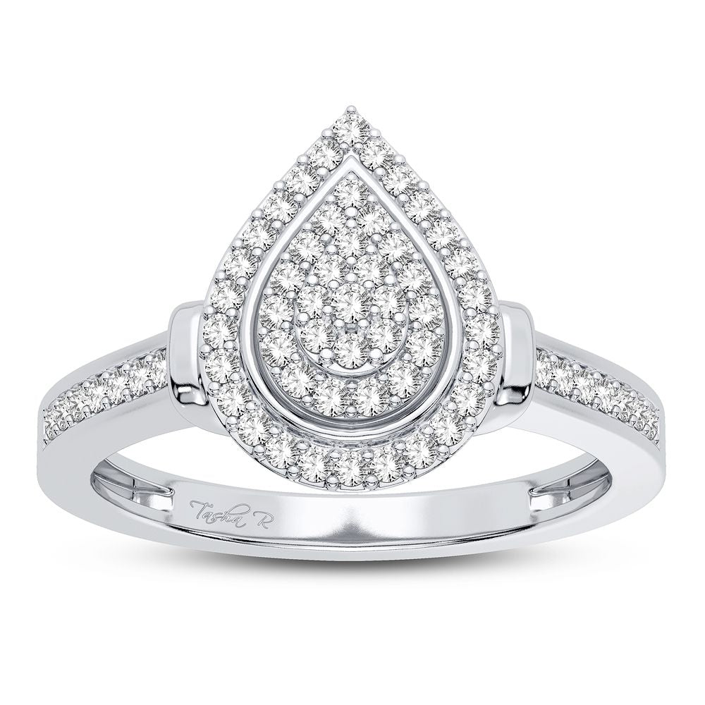 14K White Gold Magnifcnet 0.10Ct Diamond Ring