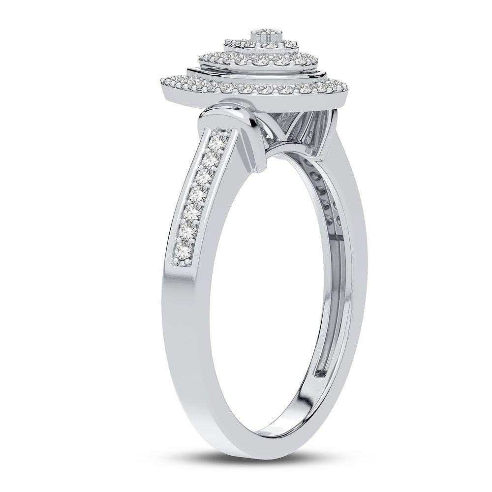 14K White Gold Magnifcnet 0.10Ct Diamond Ring