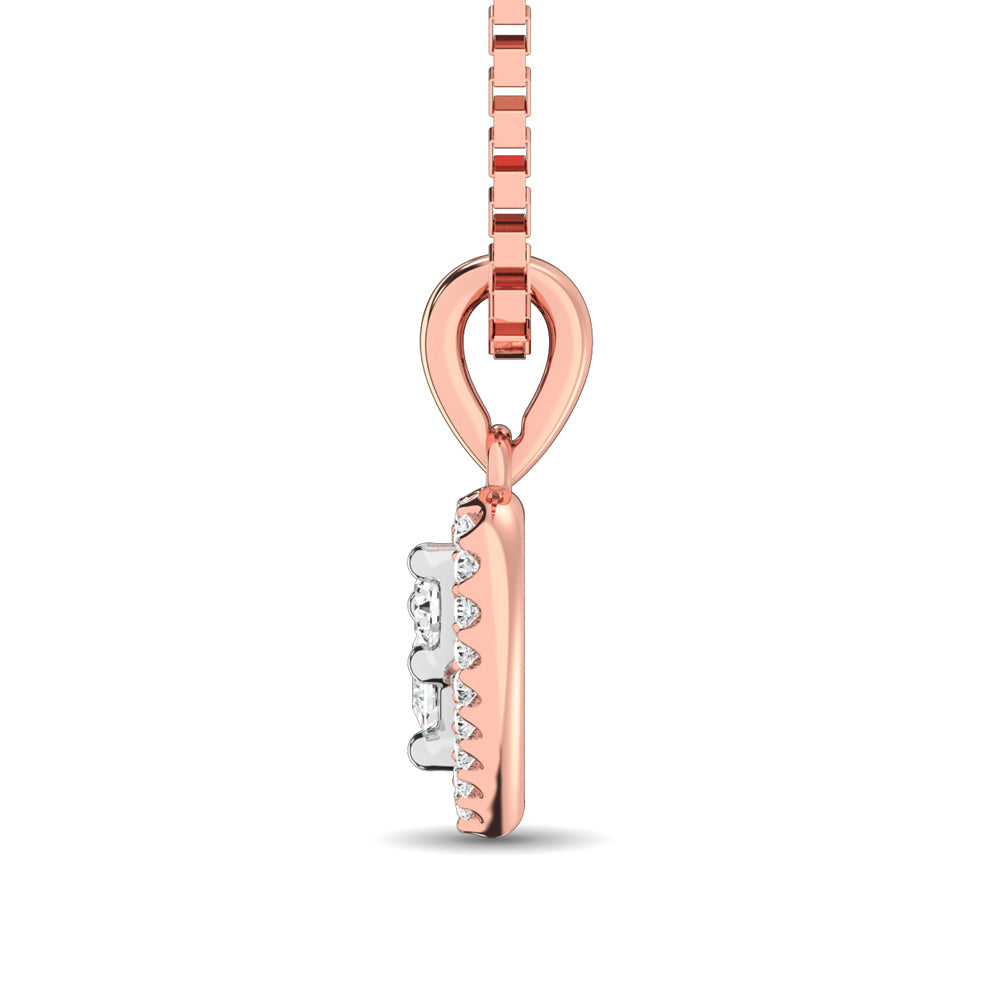 10K Rose Gold 1/6 Ct.Tw. Diamond Heart Pendant