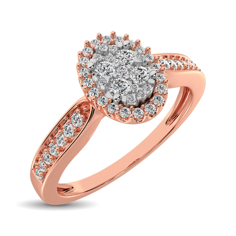 10K Rose Gold 1/4 Ct.Tw. Diamond Heart Ring