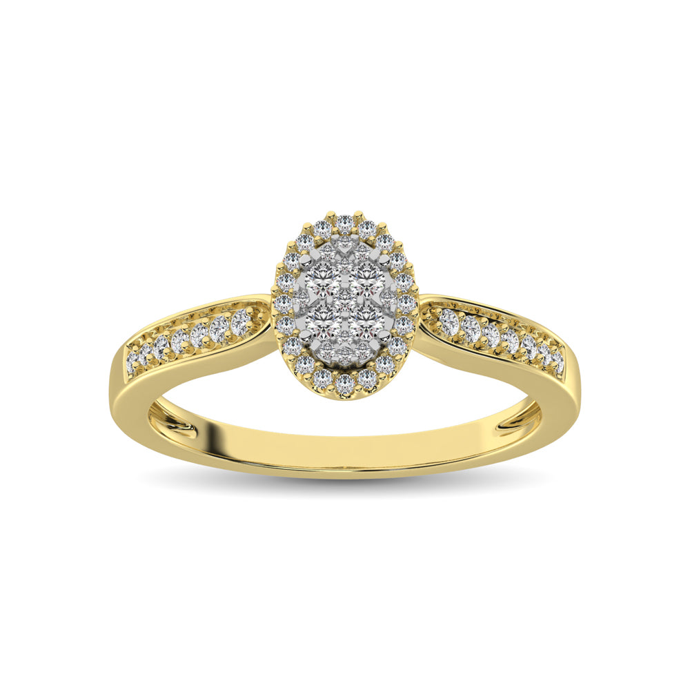 10K Yellow Gold 1/4 Ct.Tw. Diamond Heart Ring