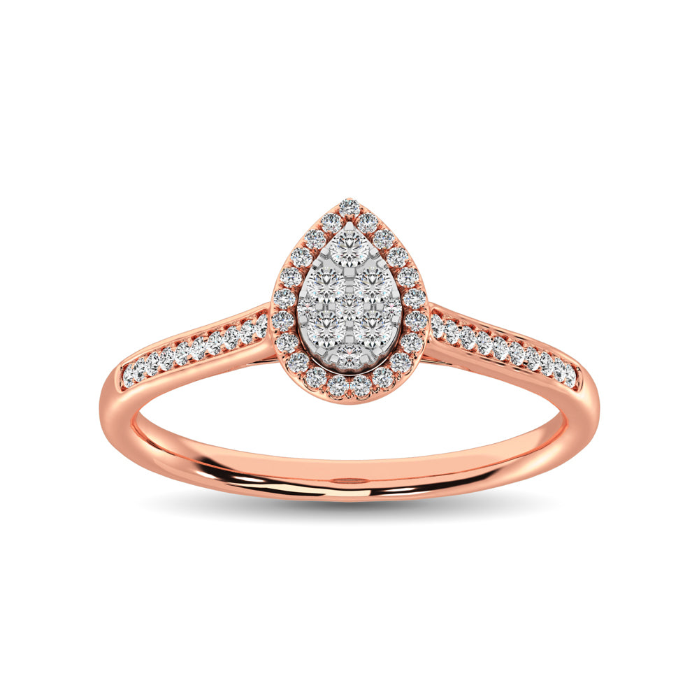 10K Rose Gold 1/4 Ct.Tw. Diamond Heart Ring