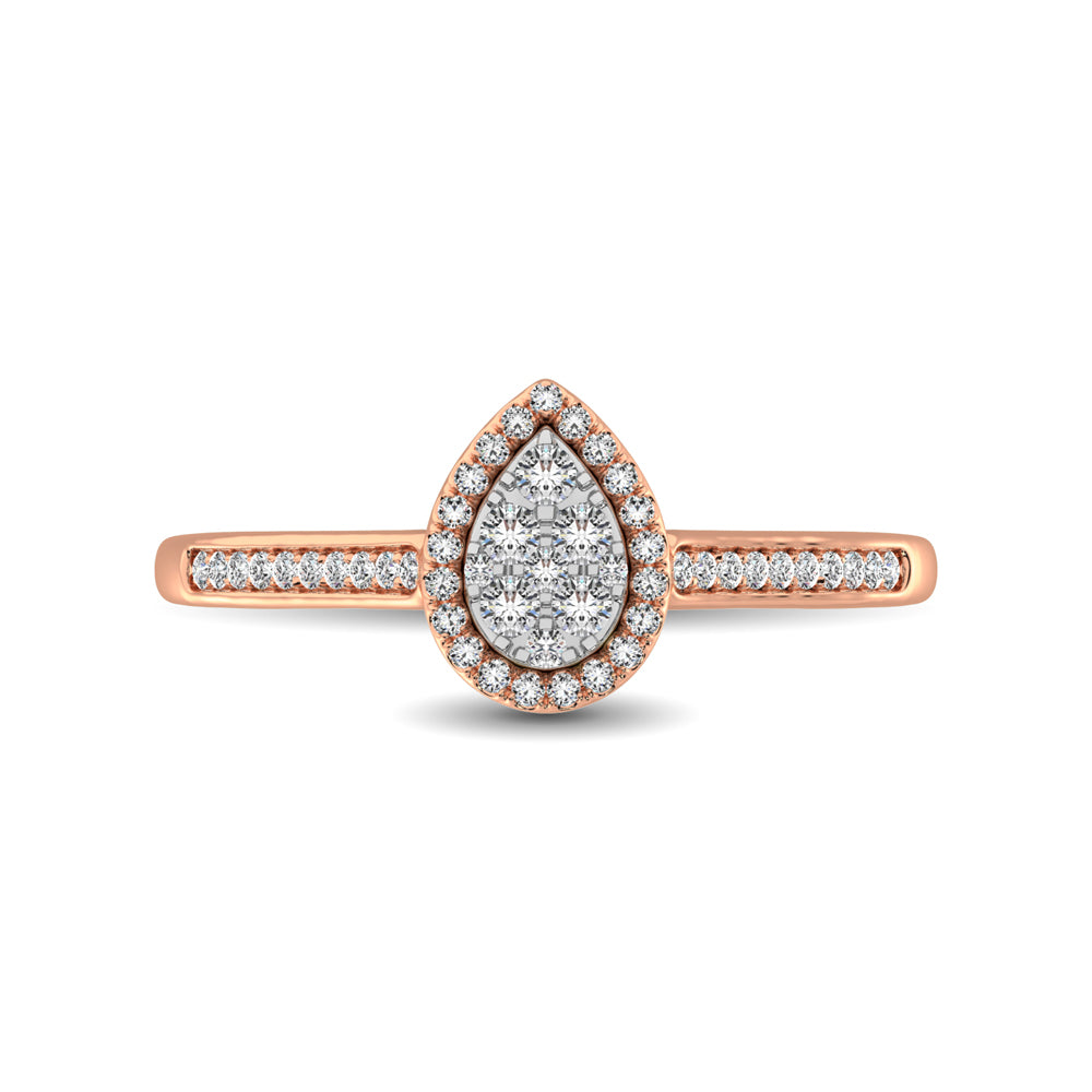 10K Rose Gold 1/4 Ct.Tw. Diamond Heart Ring