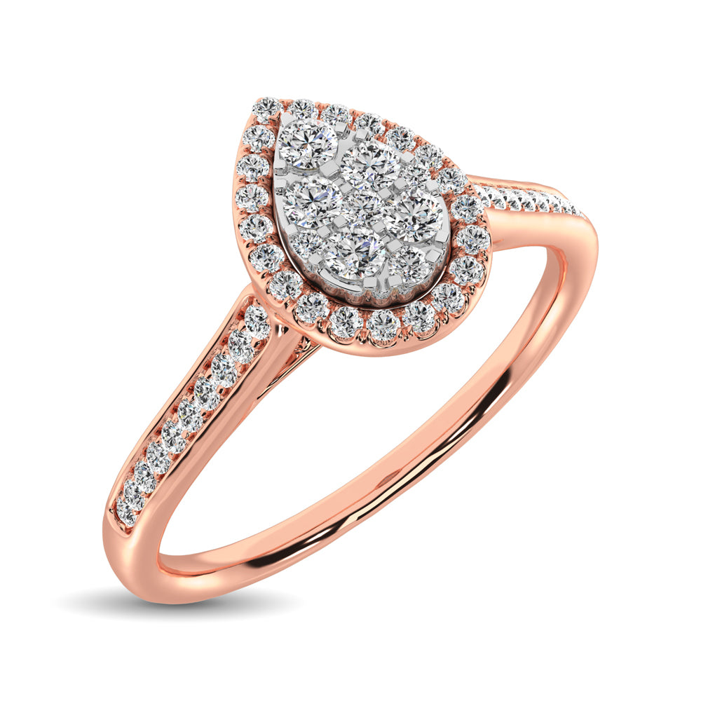 10K Rose Gold 1/4 Ct.Tw. Diamond Heart Ring