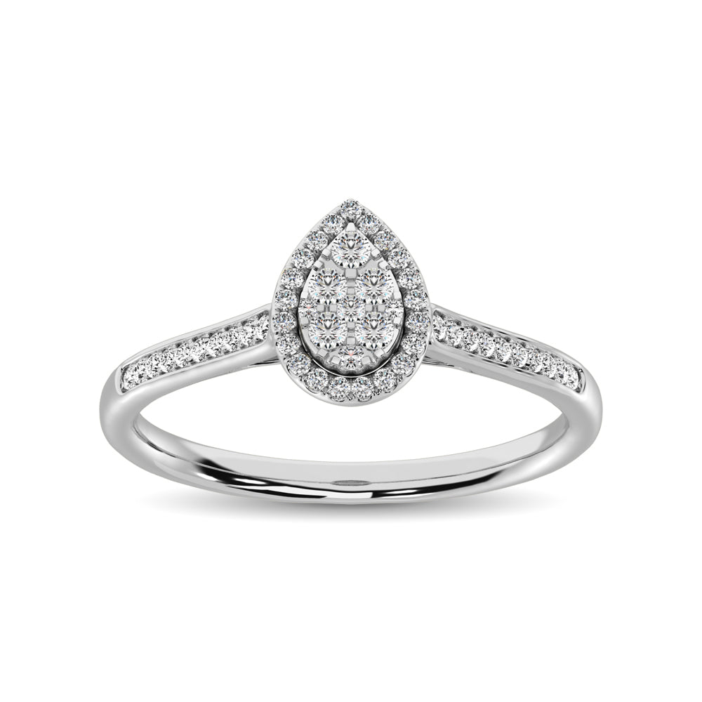 10K White Gold 1/4 Ct.Tw. Diamond Heart Ring