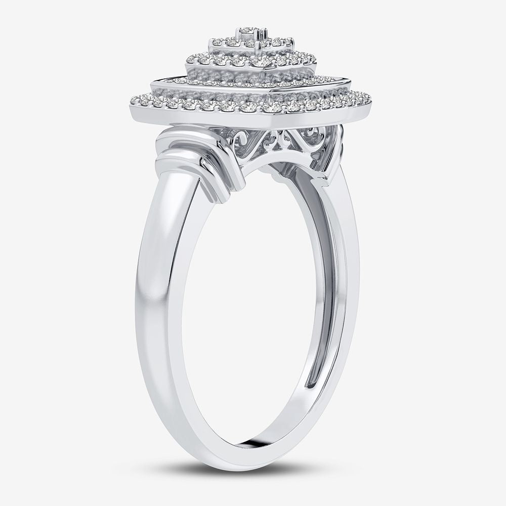 10K White Gold Dazzling 0.20Ct Diamond Ring