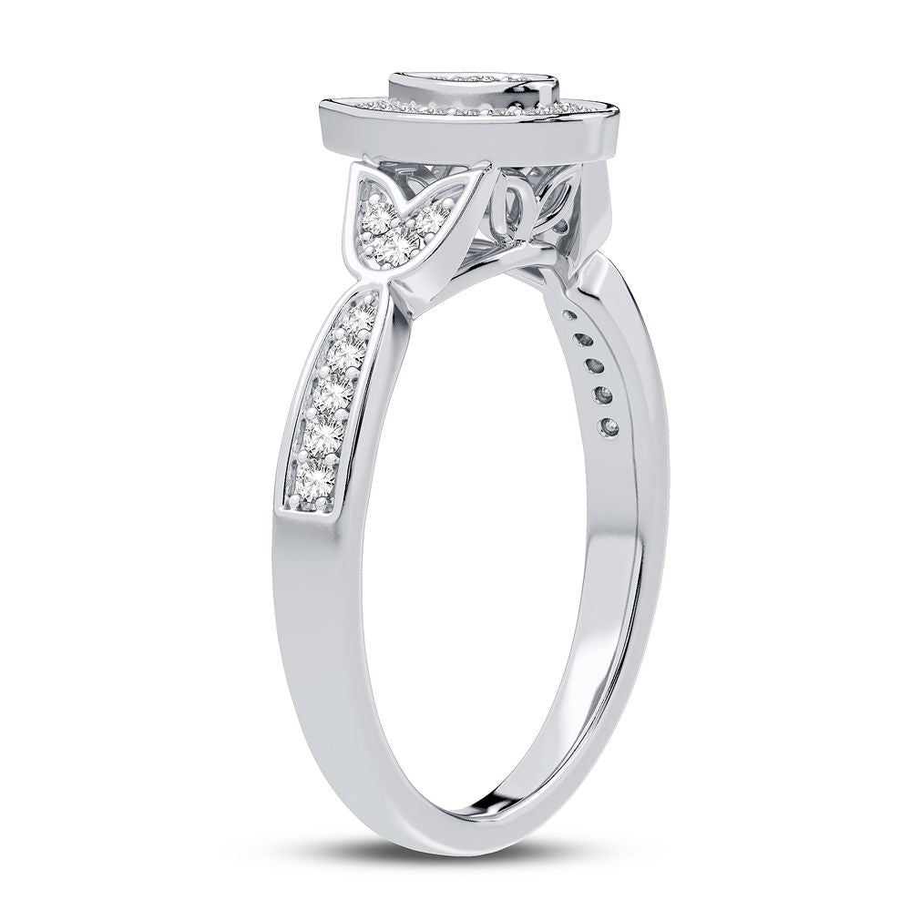 10K White Gold Gorgeous 0.20Ct Diamond Ring