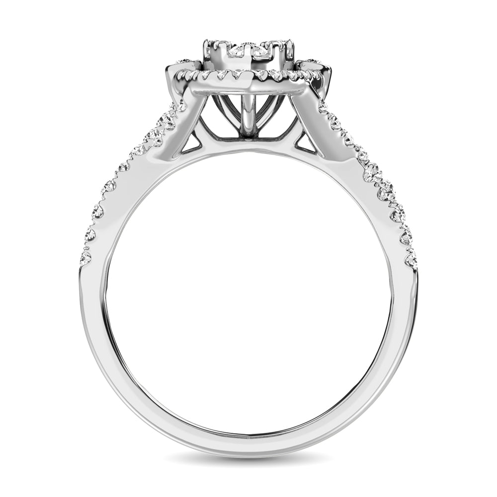 14K White Gold  1 Ct.Tw. Diamond Engagement Ring