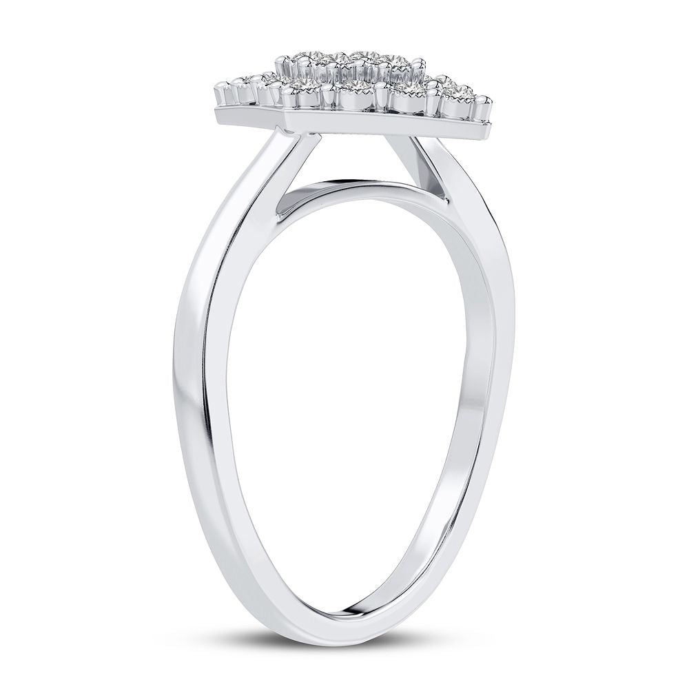 10K White Gold Dazzling 0.10Ct Diamond Ring