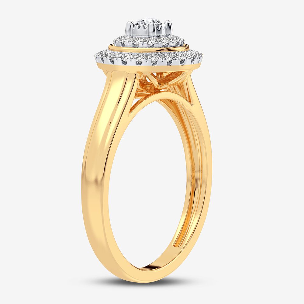 10K Yellow Gold Exquisite 0.25Ct Diamond Ring