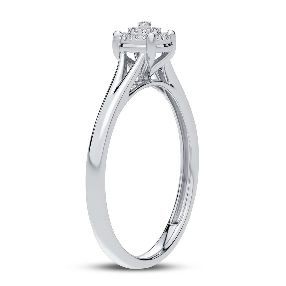 10K White Gold Elegant 0.06Ct Diamond Ring