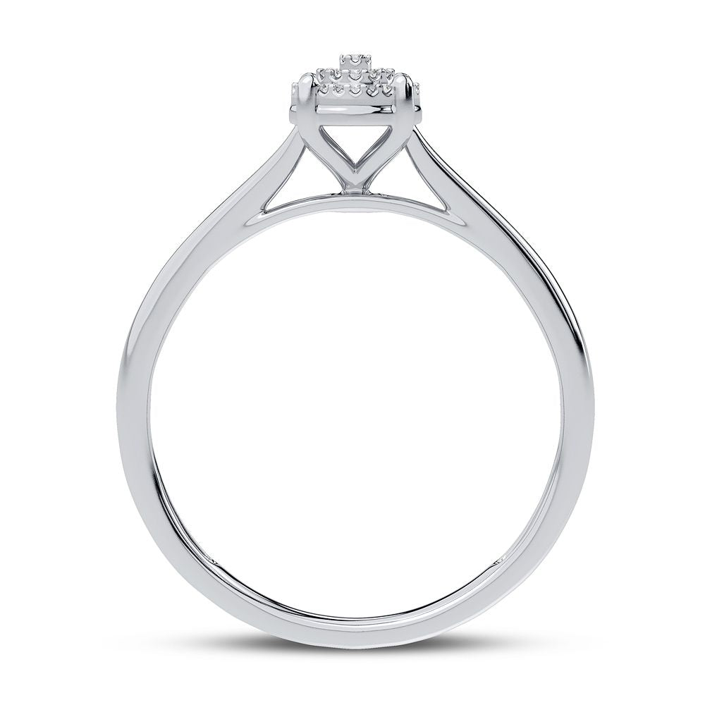 10K White Gold Elegant 0.06Ct Diamond Ring