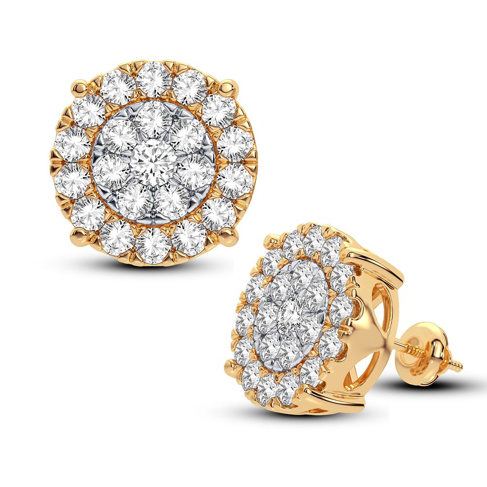 14K Yellow Gold Magnifcnet 2.00Ct Diamond Earring