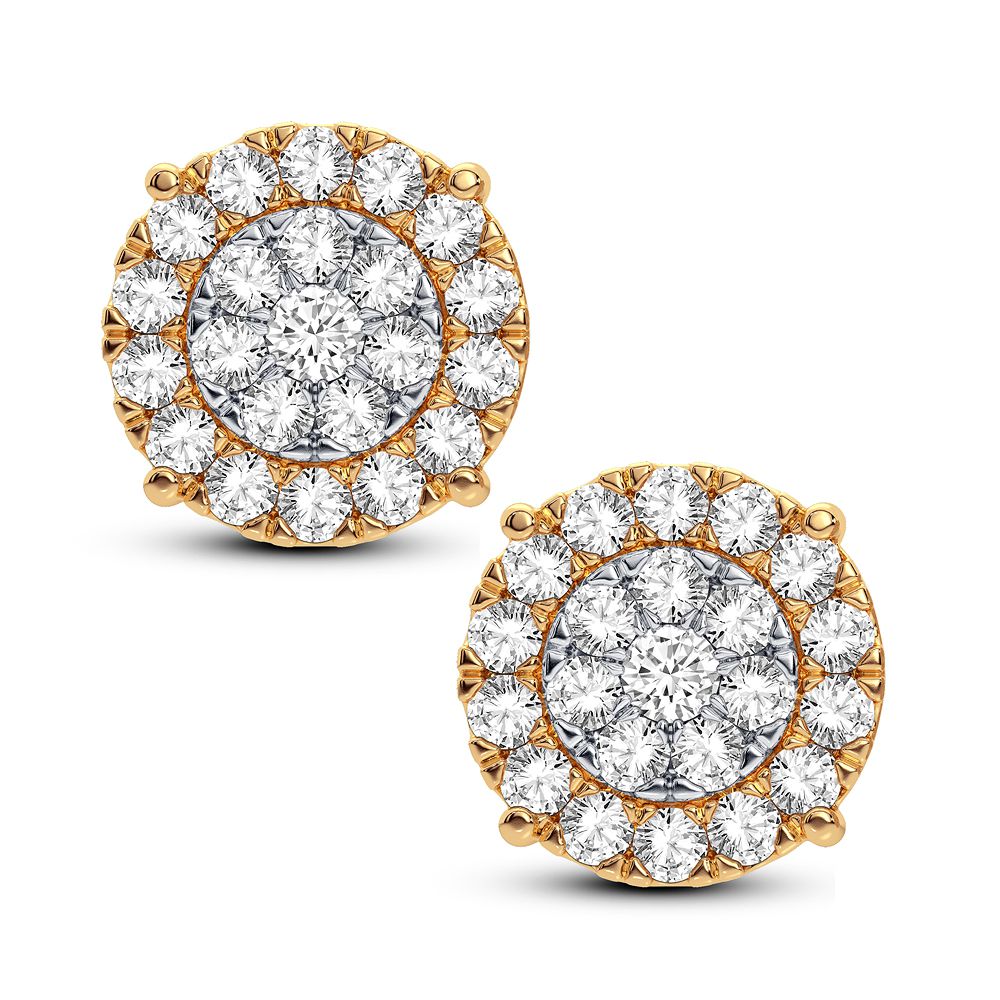 14K Yellow Gold Magnifcnet 2.00Ct Diamond Earring