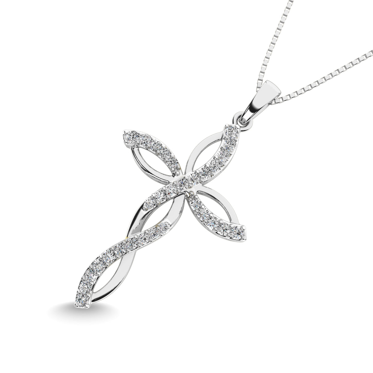 Diamond 1/5 Ct.Tw Twist cross Pendant