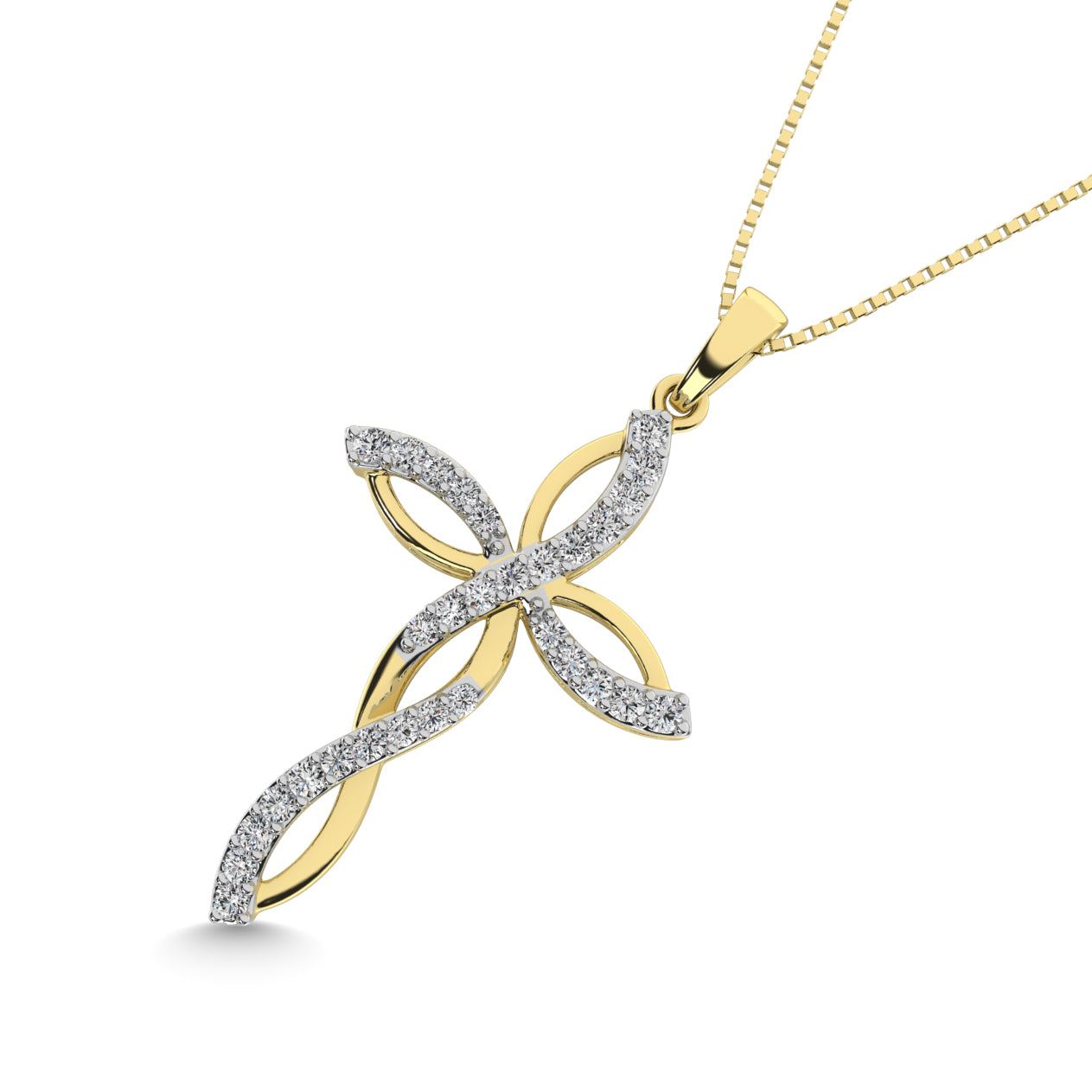 Diamond 1/5 Ct.Tw Twist cross Pendant