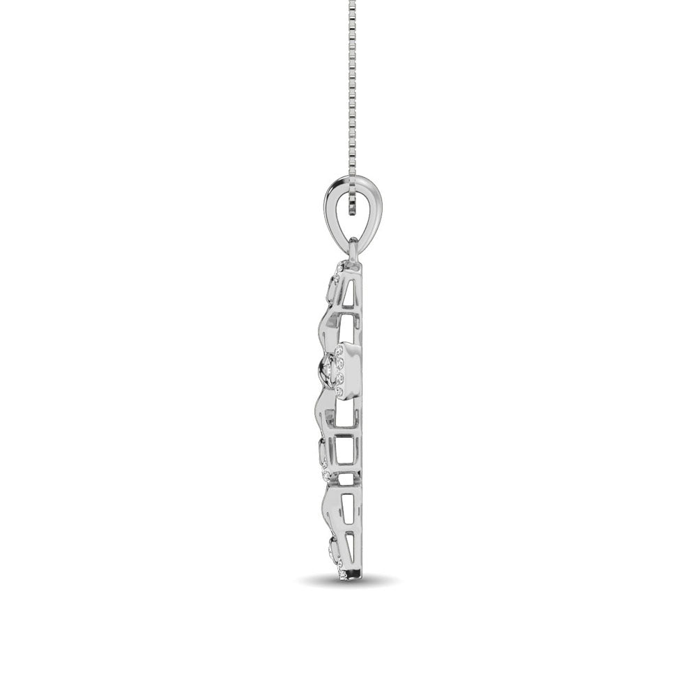 Gothic Style Diamond 1/6 Ct.Tw Cross Pendant in 10K White Gold