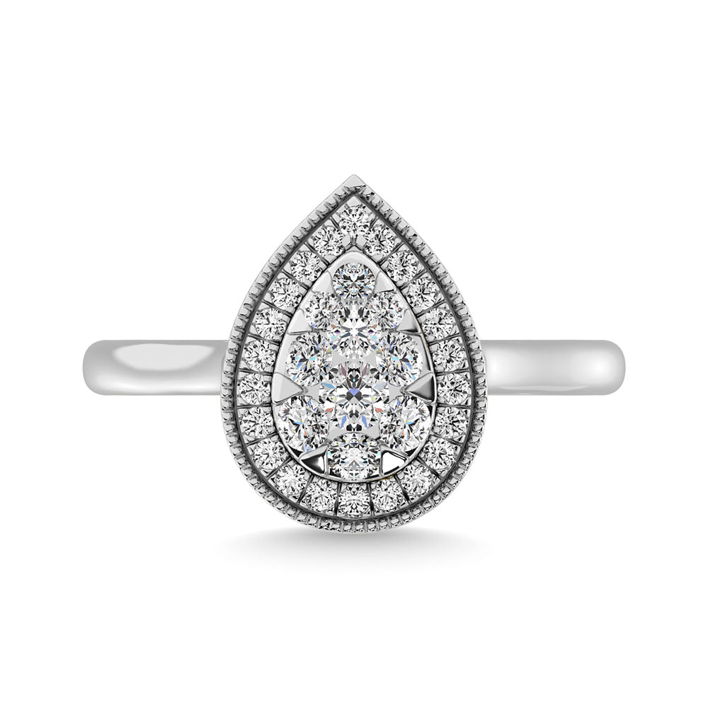 Diamond 1/2.Tw. Pear Shape Engagement Ring in 14K White Gold