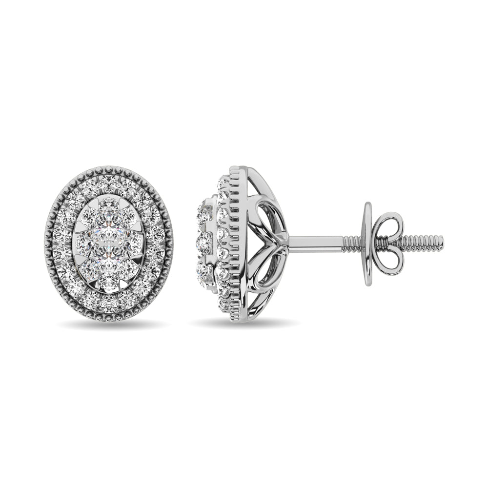 Diamond 5/8 Ct.Tw. Round Shape Stud Earrings in 14K White Gold