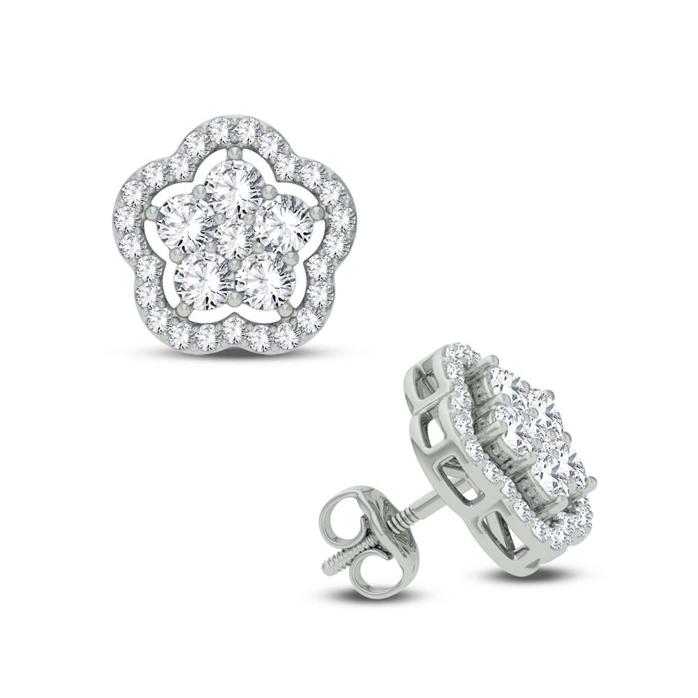 14K White Gold 1.50Ct Diamond Earring