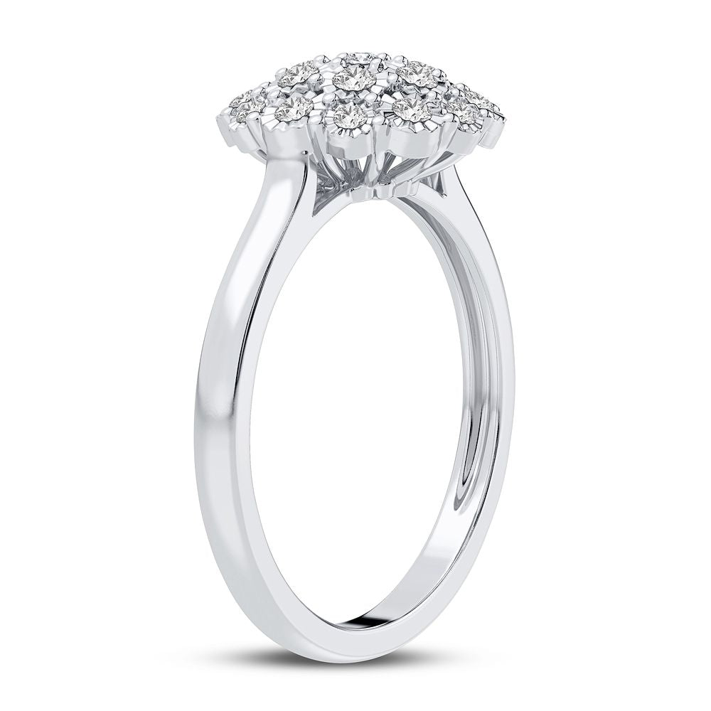 10K White Gold Beautiful 0.19Ct Diamond Ring