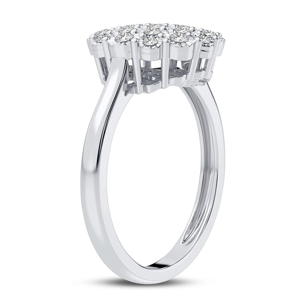 10K White Gold Elegant 0.10Ct Diamond Ring