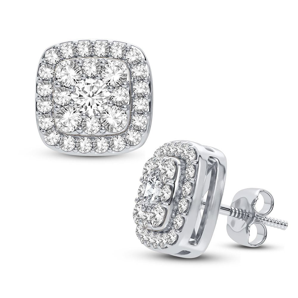 14K White Gold Elegant 0.50Ct Diamond Earring