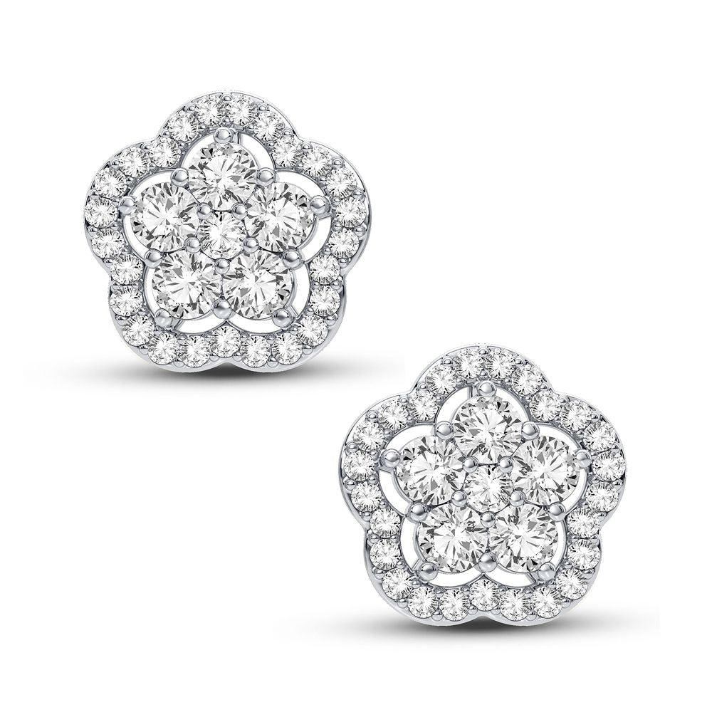 14K White Gold Magnifcnet 1.00Ct Diamond Earring