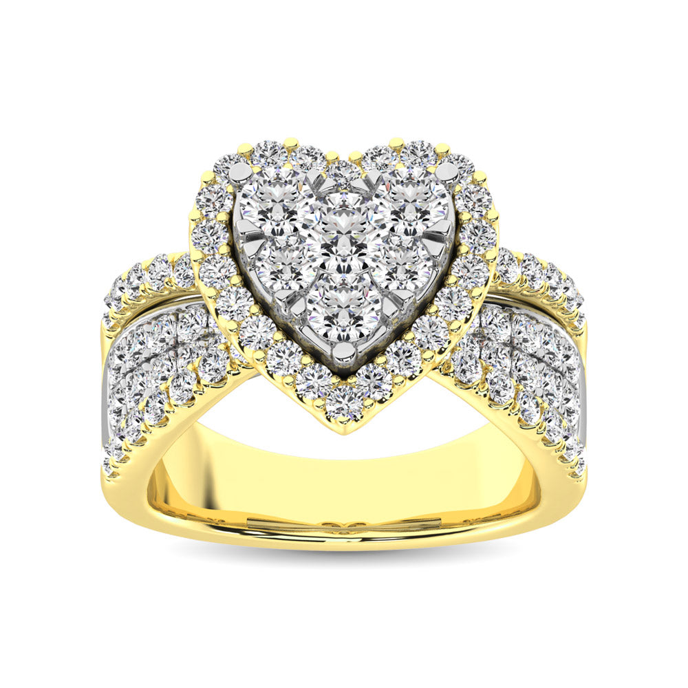 Diamond 1 Ct.Tw. Heart Engagement Ring in 14K Two Tone Gold