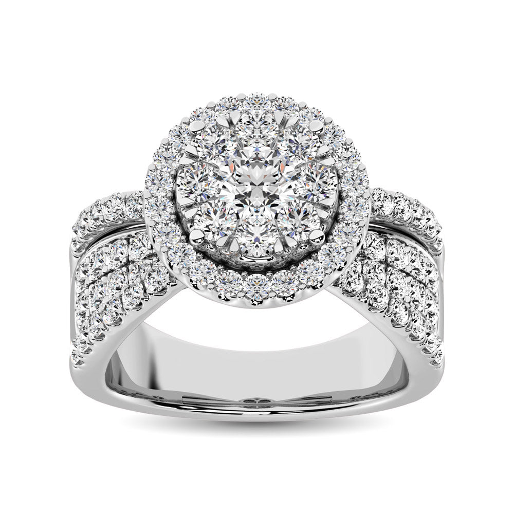 Diamond 2 Ct.Tw. Round Shape Engagement Ring in 14K White Gold