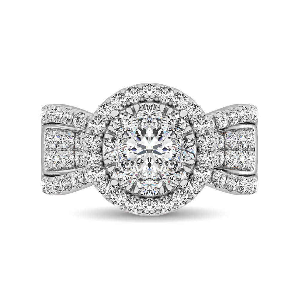 Diamond 2 Ct.Tw. Round Shape Engagement Ring in 14K White Gold