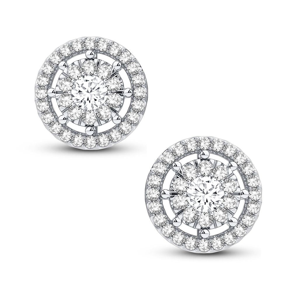 14K White Gold Magnifcnet 0.75Ct Diamond Earring