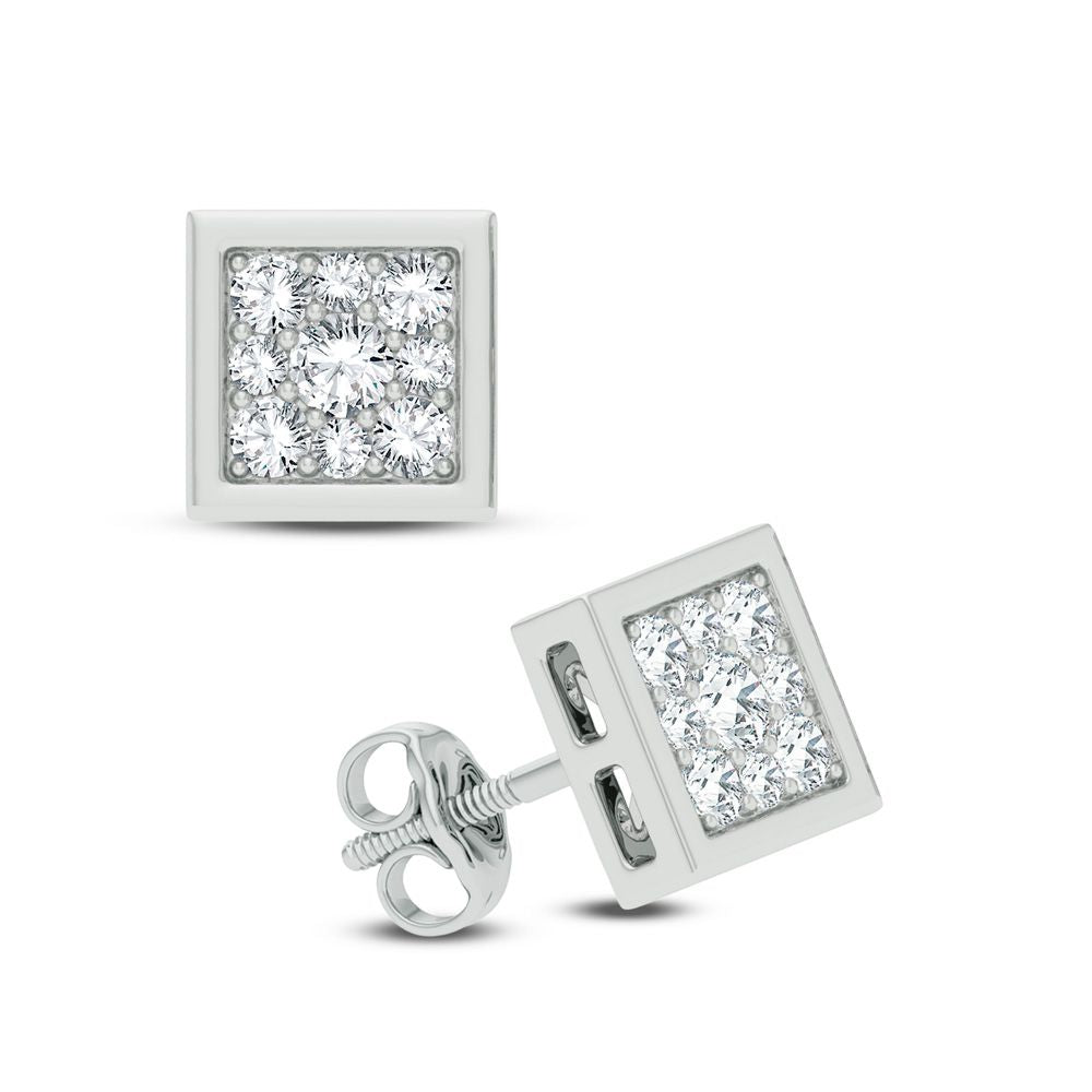 14K White Gold 0.50Ct Diamond Earring