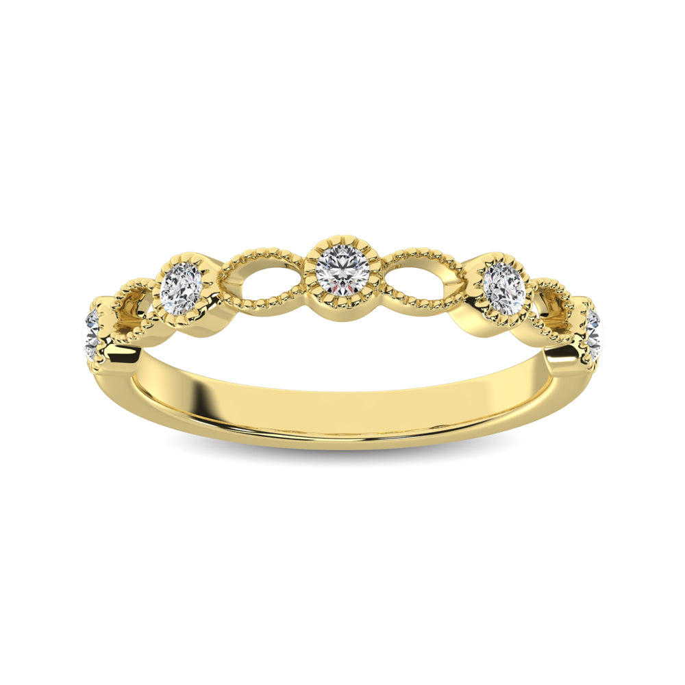 14K Yellow Gold 1/6 Ctw Diamond Band