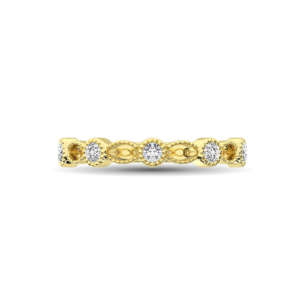 14K Yellow Gold 1/6 Ctw Diamond Band