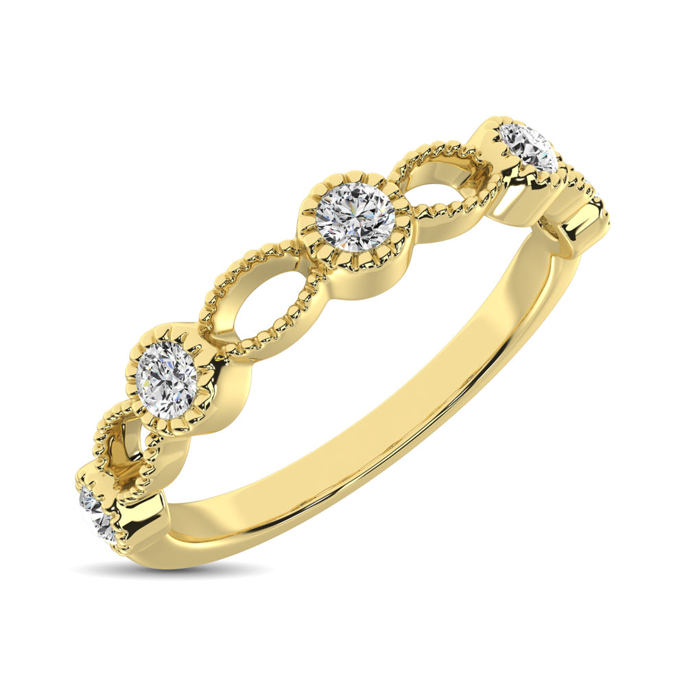 14K Yellow Gold 1/6 Ctw Diamond Band