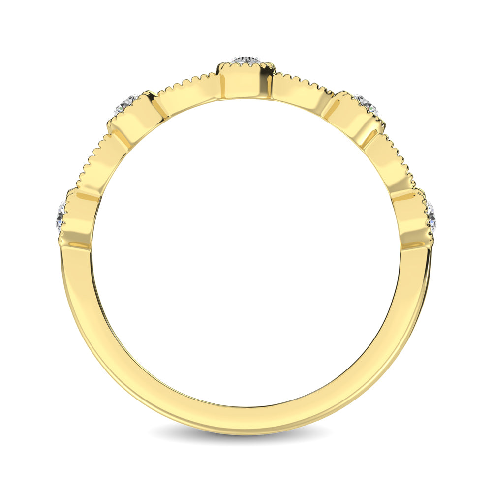 14K Yellow Gold 1/6 Ctw Diamond Band