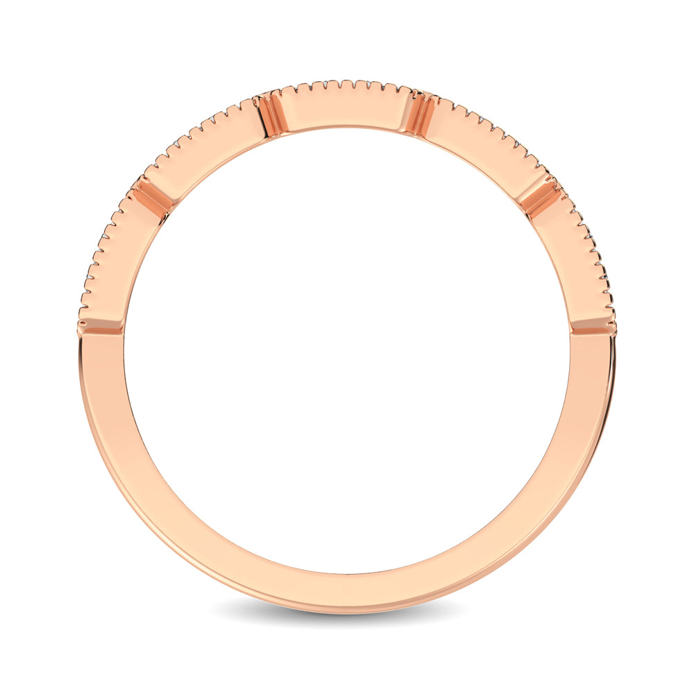 14K Rose Gold 1/5 Ctw Diamond Band