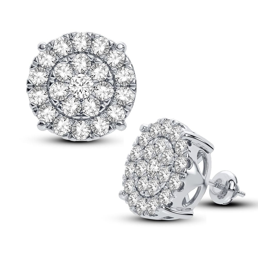 14K White Gold Dazzling 2.00Ct Diamond Earring